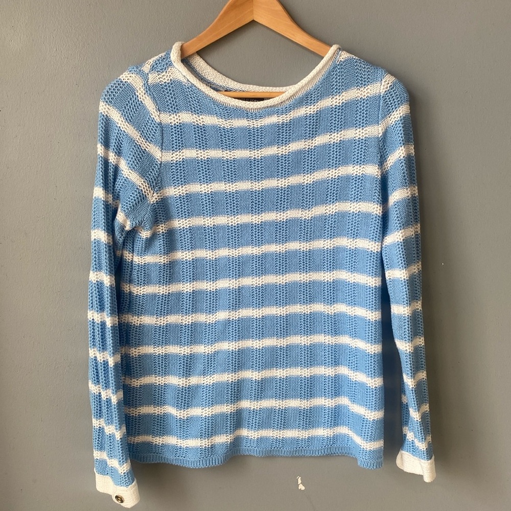 Blue & White Striped Sweater